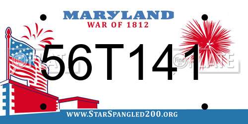 56T141 Maryland License Plate