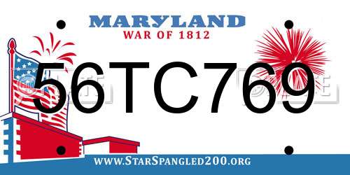 56TC769 Maryland License Plate