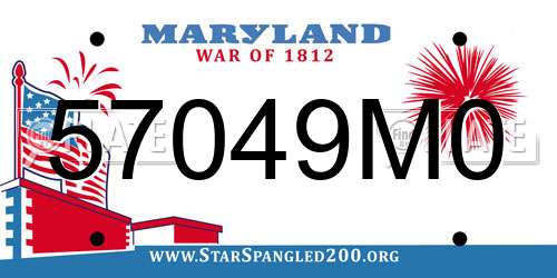 57049M0 Maryland License Plate