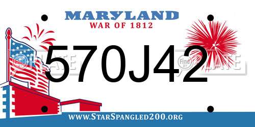 570J42 Maryland License Plate