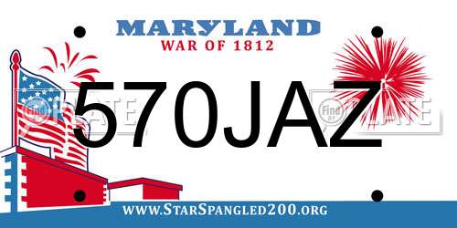 570JAZ Maryland License Plate