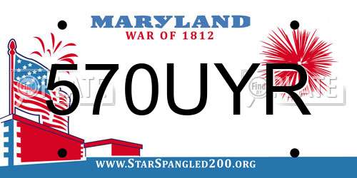 570UYR Maryland License Plate