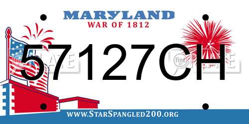 57127CH Maryland License Plate