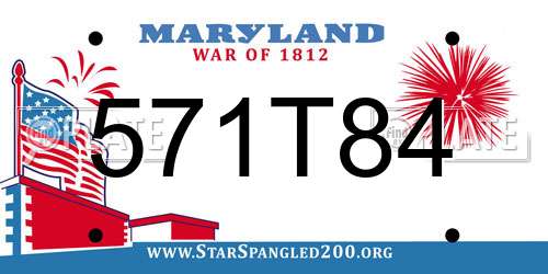 571T84 Maryland License Plate
