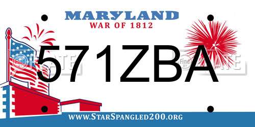 571ZBA Maryland License Plate