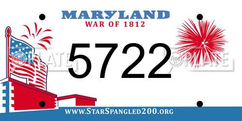 5722 Maryland License Plate