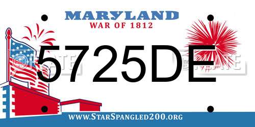 5725DE Maryland License Plate