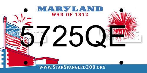 5725QE Maryland License Plate
