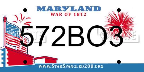 572BO3 Maryland License Plate
