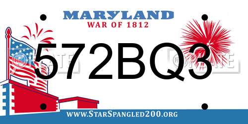 572BQ3 Maryland License Plate