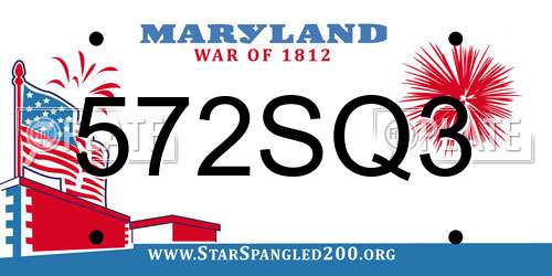 572SQ3 Maryland License Plate