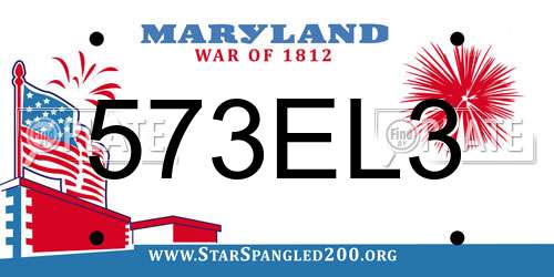 573EL3 Maryland License Plate