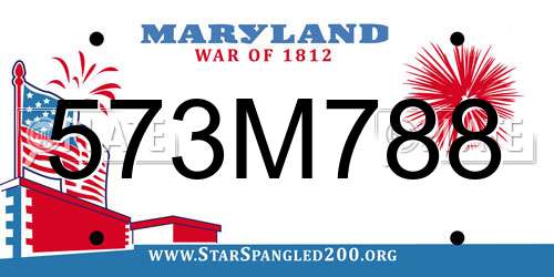 573M788 Maryland License Plate