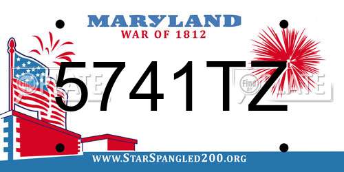 5741TZ Maryland License Plate