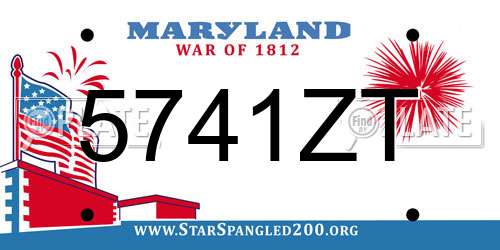 5741ZT Maryland License Plate