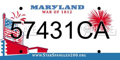 57431CA Maryland License Plate