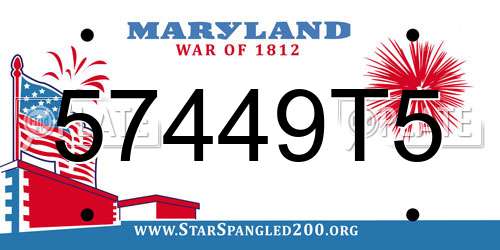 57449T5 Maryland License Plate