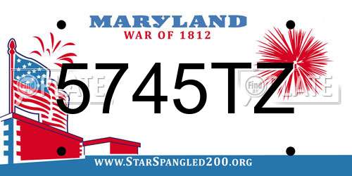 5745TZ Maryland License Plate