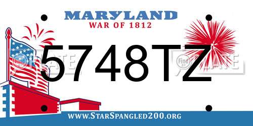 5748TZ Maryland License Plate