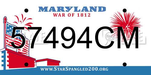 57494CM Maryland License Plate