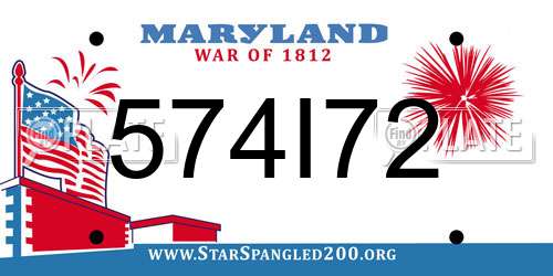 574I72 Maryland License Plate