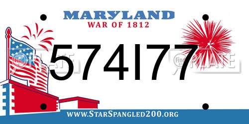 574I77 Maryland License Plate