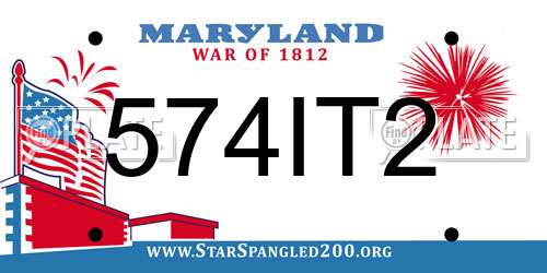 574IT2 Maryland License Plate