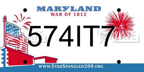 574IT7 Maryland License Plate