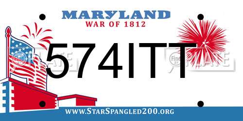 574ITT Maryland License Plate