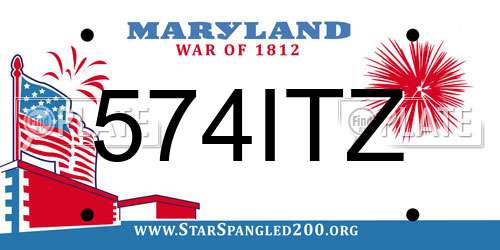 574ITZ Maryland License Plate
