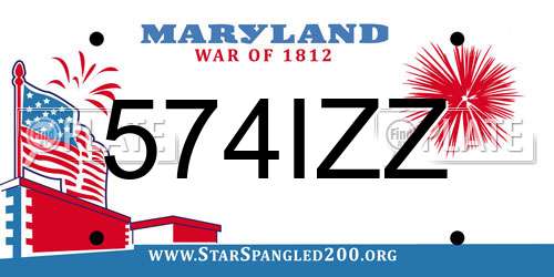 574IZZ Maryland License Plate