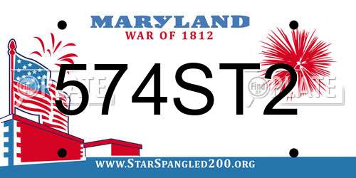 574ST2 Maryland License Plate