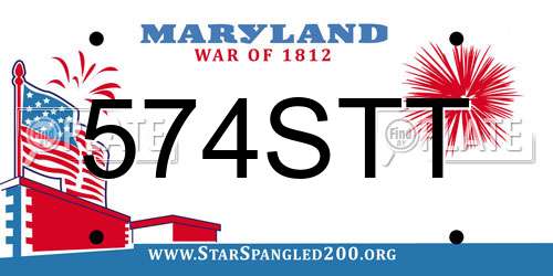 574STT Maryland License Plate
