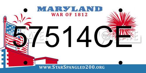 57514CE Maryland License Plate