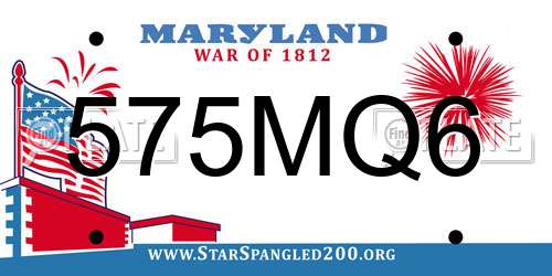 575MQ6 Maryland License Plate