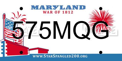 575MQG Maryland License Plate