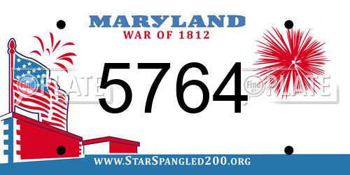 5764 Maryland License Plate