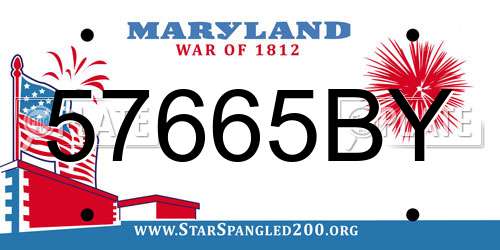 57665BY Maryland License Plate