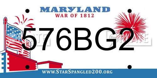 576BG2 Maryland License Plate