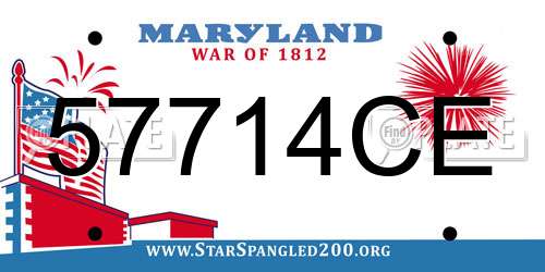 57714CE Maryland License Plate