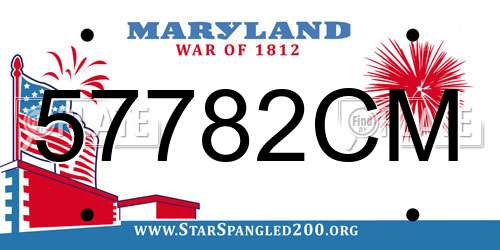 57782CM Maryland License Plate