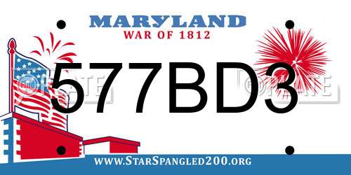 577BD3 Maryland License Plate