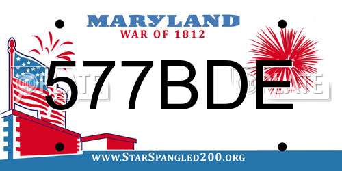 577BDE Maryland License Plate