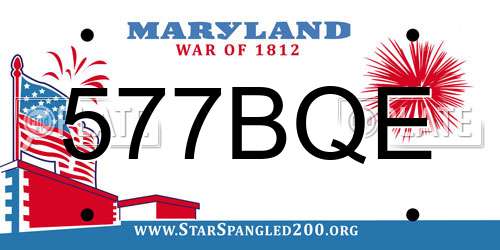 577BQE Maryland License Plate