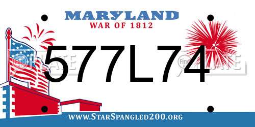 577L74 Maryland License Plate