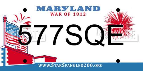 577SQE Maryland License Plate