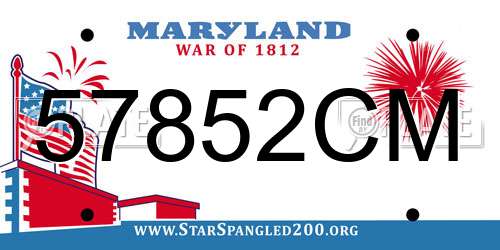 57852CM Maryland License Plate