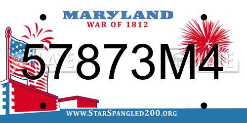 57873M4 Maryland License Plate