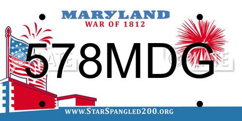 578MDG Maryland License Plate