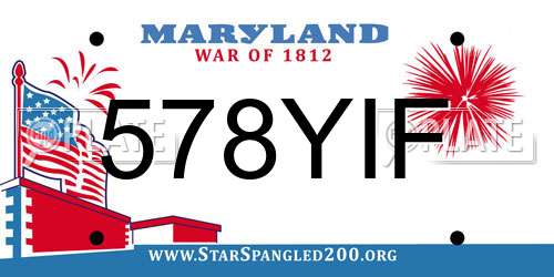 578YIF Maryland License Plate